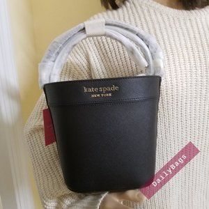 NWT KATE SPADE 100% AUTHENTIC CAMERON BLACK BUCKET CROSSBODY SMALL BAG